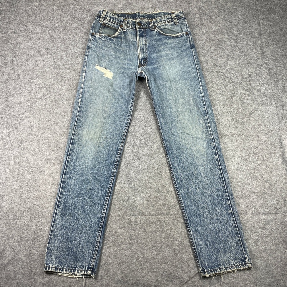 Vintage Levi's Jeans Mens 31x34 Blue 505 Orange Tab Acid Wash Made In USA 1986